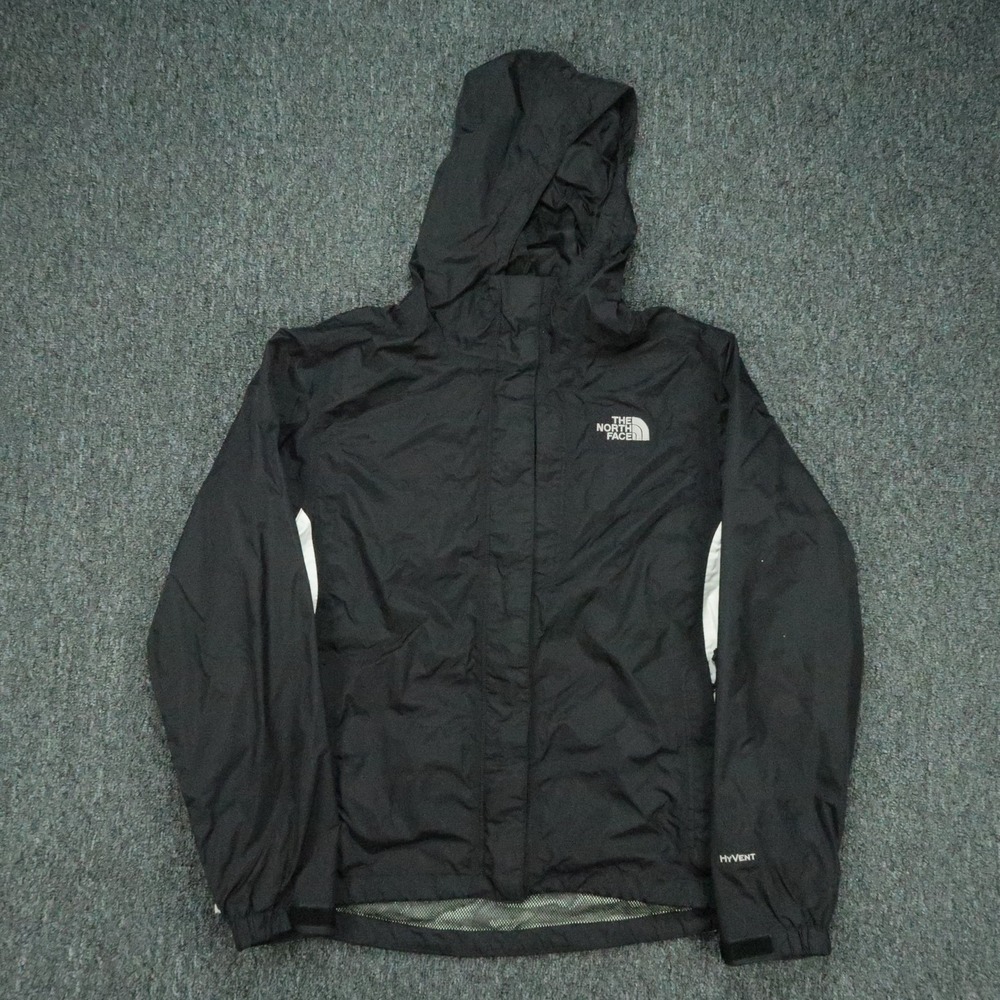 The North Face Jacket Womens Medium Black Harway Full Zip Pockets Hooded Rain